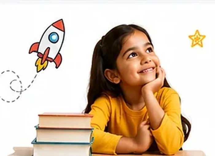 Child imagining and learning with books